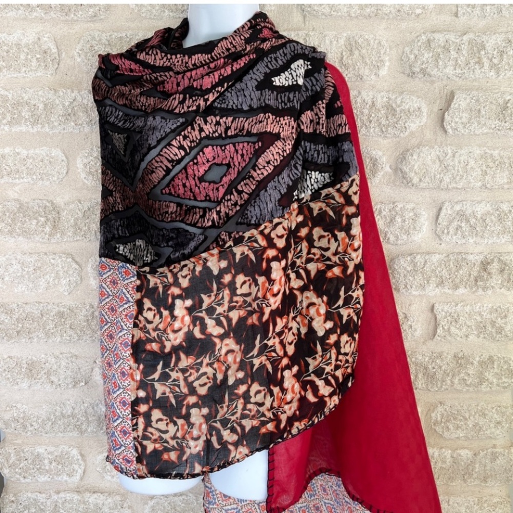 Soft Surroundings Multicolor Patchwork Scarf - image 2